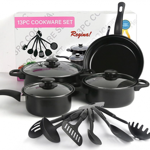 SET DE OLLAS Y SARTENES ANTIADHERENTES JUEGO DE UTENCILIOS DE COCINA DE 13
